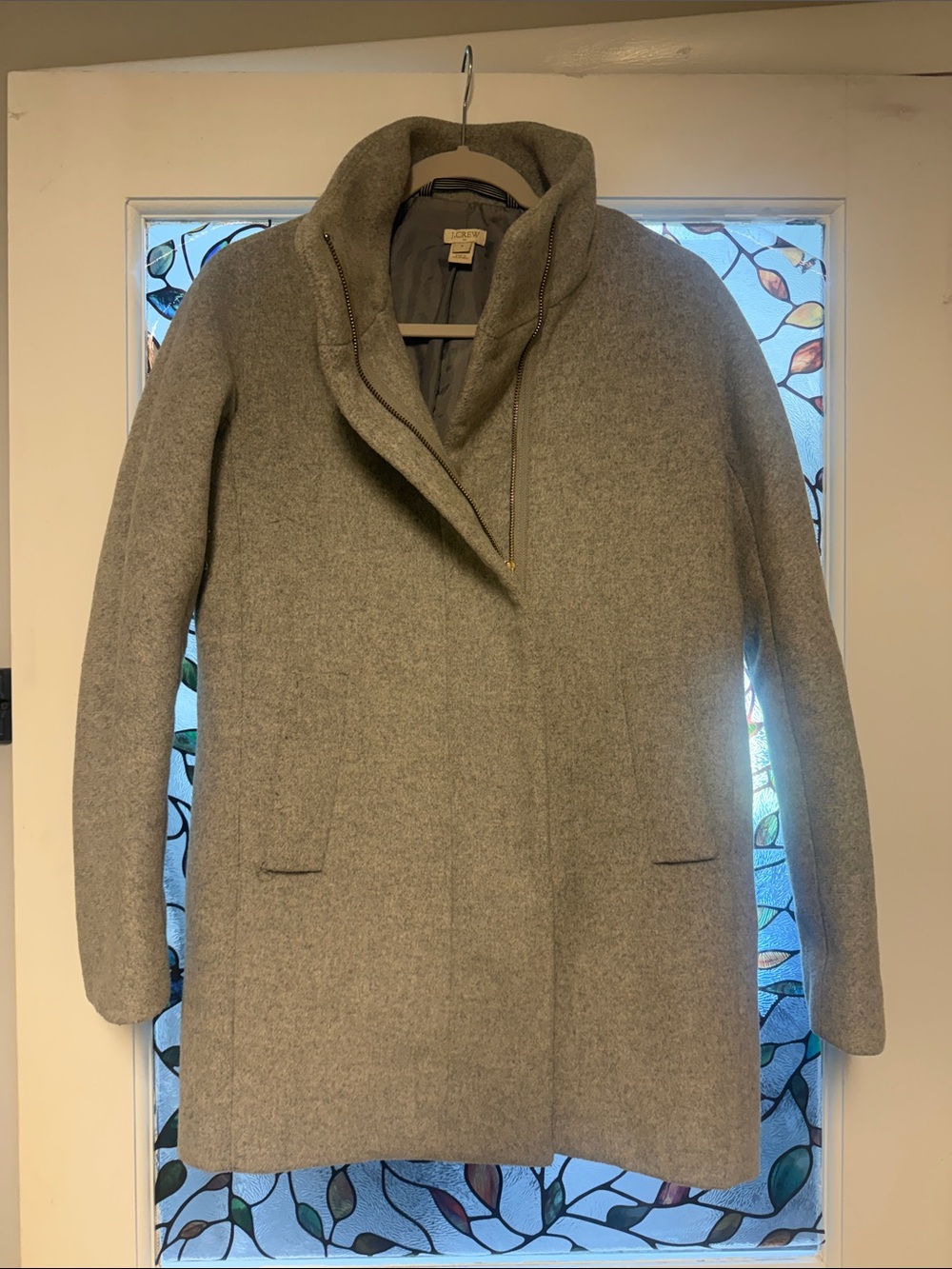 J. Crew Women's Light Gray Wool Blend Coat